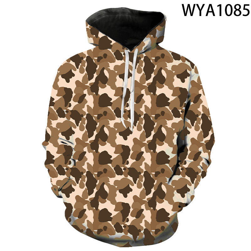 Novi 2022. Muškarci Žene Dječje 3D majice s kapuljačom Vojni kamuflažni print Sweatshirt Ležerna majica za dječake Djevojčice Cool Streetwear Pulover s kapuljačom
