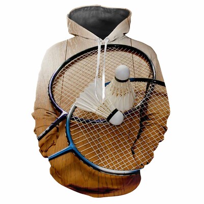Badmintons pavasara un rudens vīriešiem ar kapuci Street Fitness Modes Personības brīvs, ērts ikdienas kvalitatīvs augšējais apģērbs