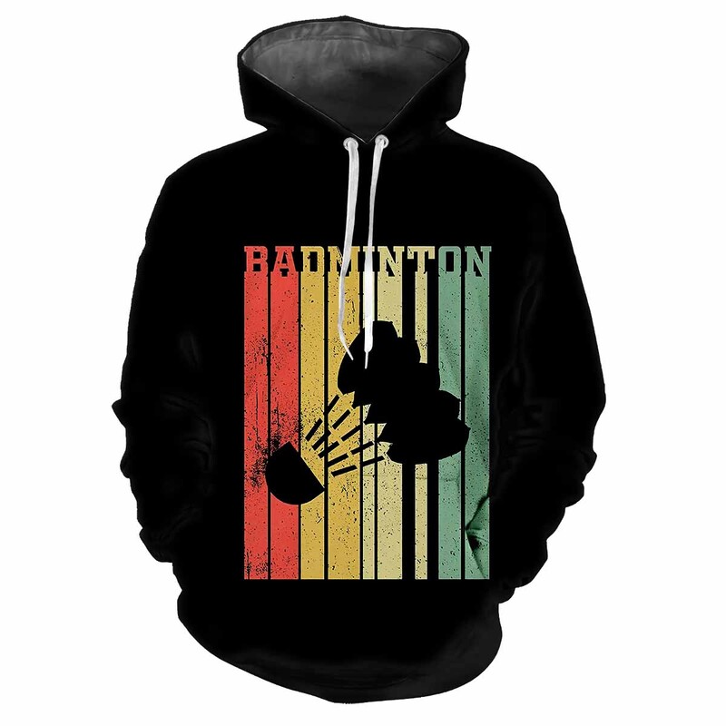 Badmintons pavasara un rudens vīriešiem ar kapuci Street Fitness Modes Personības brīvs, ērts ikdienas kvalitatīvs augšējais apģērbs