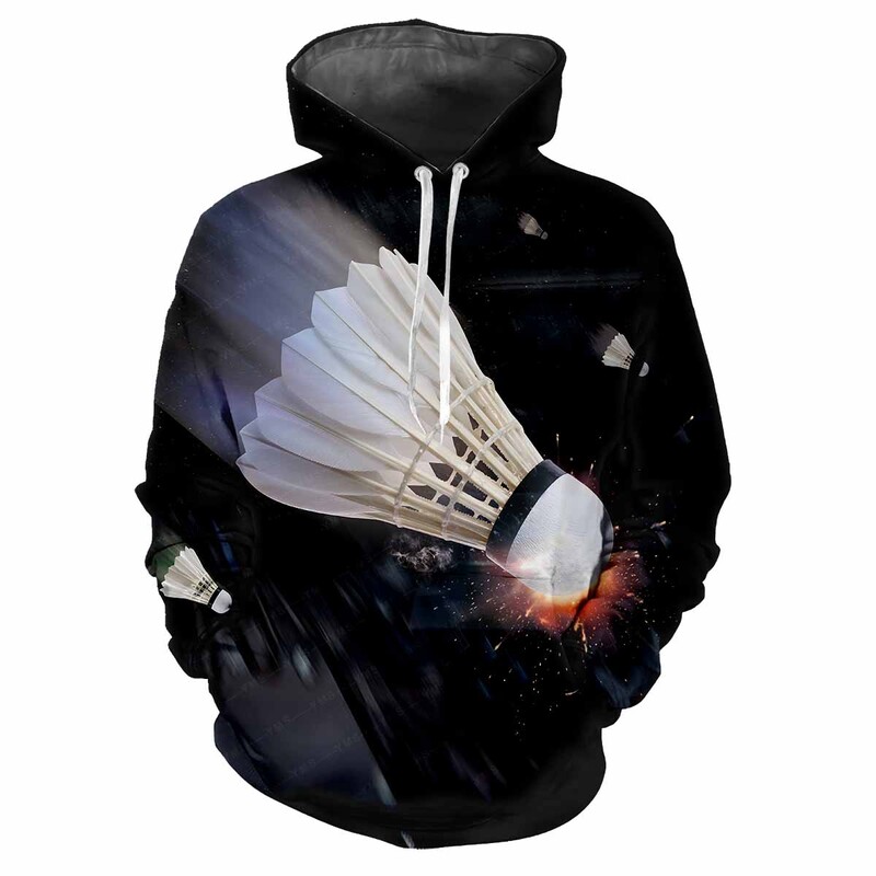 Badmintons pavasara un rudens vīriešiem ar kapuci Street Fitness Modes Personības brīvs, ērts ikdienas kvalitatīvs augšējais apģērbs