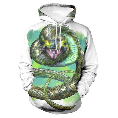 Pánska mikina s potlačou Toxic Snake Cobra s 3D potlačou. Novinky v mikinách s kapucňou, mikinách a svetroch. Dámske oblečenie. Harajuku móda. y2k sveter.