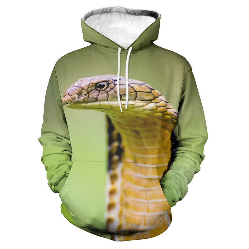 Pánska mikina s potlačou Toxic Snake Cobra s 3D potlačou. Novinky v mikinách s kapucňou, mikinách a svetroch. Dámske oblečenie. Harajuku móda. y2k sveter.