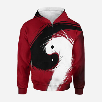 3D отпечатани Yin Yang Eight Trigrams Streetwear Качулки с цип Мъже, Жени, Деца Ежедневни суичъри с цип, Детско модно облекло