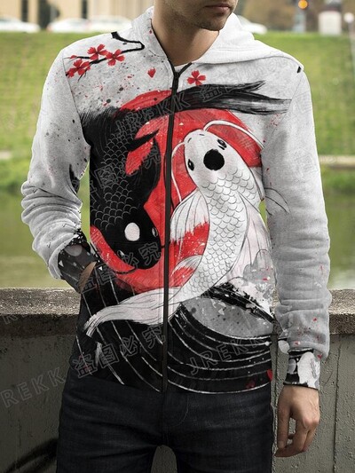 3D ispisani Yin Yang osam trigrama Ulična odjeća Hoodies s patentnim zatvaračem Muškarci Žene Djeca Ležerna majica s patentnim zatvaračem Dječja modna odjeća