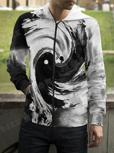 3D ispisani Yin Yang osam trigrama Ulična odjeća Hoodies s patentnim zatvaračem Muškarci Žene Djeca Ležerna majica s patentnim zatvaračem Dječja modna odjeća