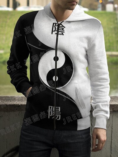 3D ispisani Yin Yang osam trigrama Ulična odjeća Hoodies s patentnim zatvaračem Muškarci Žene Djeca Ležerna majica s patentnim zatvaračem Dječja modna odjeća