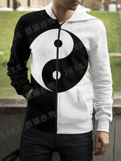 3D ispisani Yin Yang osam trigrama Ulična odjeća Hoodies s patentnim zatvaračem Muškarci Žene Djeca Ležerna majica s patentnim zatvaračem Dječja modna odjeća
