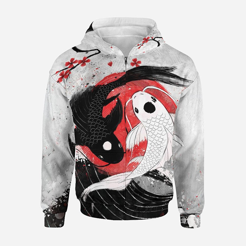 3D ispisani Yin Yang osam trigrama Ulična odjeća Hoodies s patentnim zatvaračem Muškarci Žene Djeca Ležerna majica s patentnim zatvaračem Dječja modna odjeća