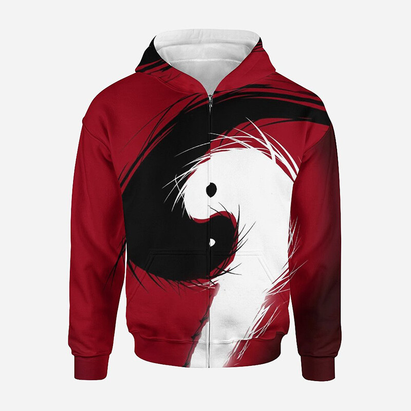3D ispisani Yin Yang osam trigrama Ulična odjeća Hoodies s patentnim zatvaračem Muškarci Žene Djeca Ležerna majica s patentnim zatvaračem Dječja modna odjeća