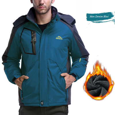 Skijaška jakna Muške vanjske otporne na vjetar Vodootporne tople jakne od flisa Kampiranje Treking Planinarenje Skijanje Snowboard jakne Velika veličina L-8XL