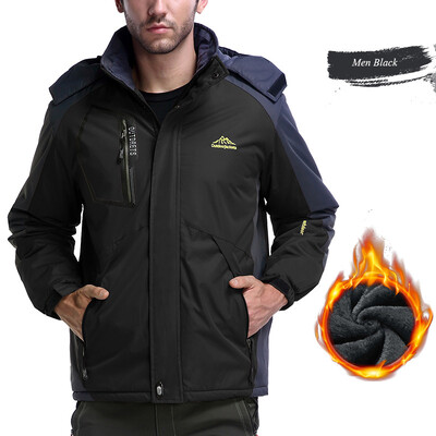 Skijaška jakna Muške vanjske otporne na vjetar Vodootporne tople jakne od flisa Kampiranje Treking Planinarenje Skijanje Snowboard jakne Velika veličina L-8XL