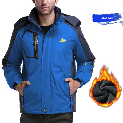 Skijaška jakna Muške vanjske otporne na vjetar Vodootporne tople jakne od flisa Kampiranje Treking Planinarenje Skijanje Snowboard jakne Velika veličina L-8XL