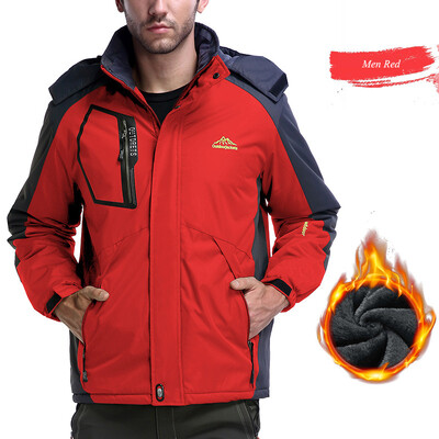 Skijaška jakna Muške vanjske otporne na vjetar Vodootporne tople jakne od flisa Kampiranje Treking Planinarenje Skijanje Snowboard jakne Velika veličina L-8XL