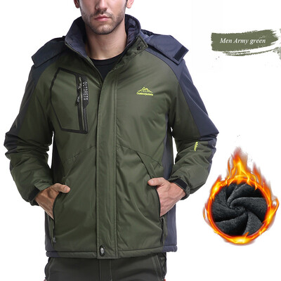 Skijaška jakna Muške vanjske otporne na vjetar Vodootporne tople jakne od flisa Kampiranje Treking Planinarenje Skijanje Snowboard jakne Velika veličina L-8XL