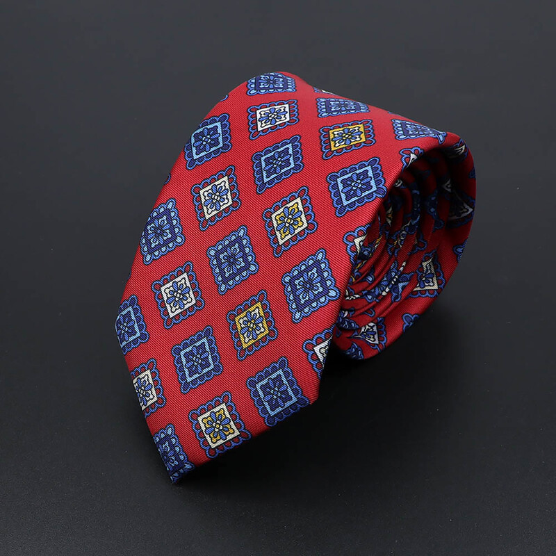 Noutate moale imitație de mătase pentru bărbați cravată de lux cu imprimeu vintage cachete pentru nuntă, banchet, petrecere, cadou prietenos cu pielea.