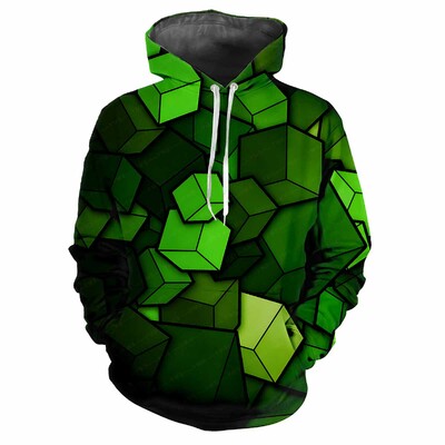 Trendy muška majica s kapuljačom s tiskanim tartan uzorcima i digitalnim tiskom Ležerna majica s dugim rukavima i kapuljačom od debele tkanine