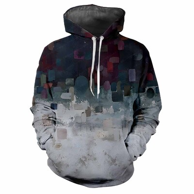 Trendy muška majica s kapuljačom s tiskanim tartan uzorcima i digitalnim tiskom Ležerna majica s dugim rukavima i kapuljačom od debele tkanine