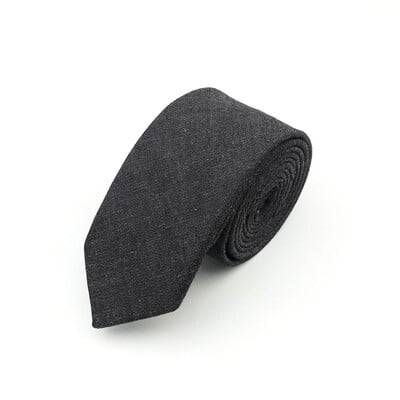 Pamučne traper kravate Muška crno-plava jednobojna kravata, uska kravata širine 6 cm, tanka uska kravata, debela poslovna kravata