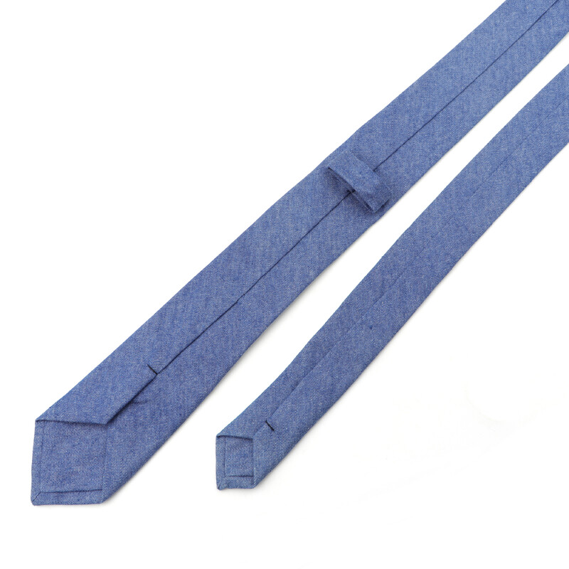 Pamučne traper kravate Muška crno-plava jednobojna kravata, uska kravata širine 6 cm, tanka uska kravata, debela poslovna kravata