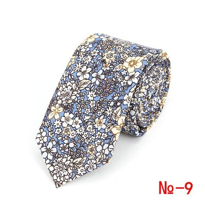 Jauna ziedu kaklasaite vīriešiem Sieviešu šaura kokvilnas kaklasaite kāzām 6 cm vīriešu kaklasaites klasiski uzvalki ar ziedu apdruku kaklasaites Cravat