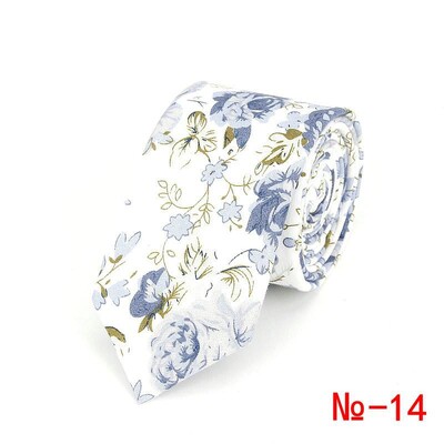 Jauna ziedu kaklasaite vīriešiem Sieviešu šaura kokvilnas kaklasaite kāzām 6 cm vīriešu kaklasaites klasiski uzvalki ar ziedu apdruku kaklasaites Cravat