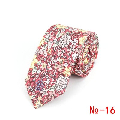 Jauna ziedu kaklasaite vīriešiem Sieviešu šaura kokvilnas kaklasaite kāzām 6 cm vīriešu kaklasaites klasiski uzvalki ar ziedu apdruku kaklasaites Cravat