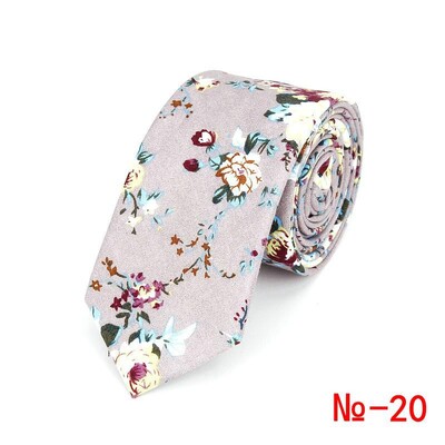 Jauna ziedu kaklasaite vīriešiem Sieviešu šaura kokvilnas kaklasaite kāzām 6 cm vīriešu kaklasaites klasiski uzvalki ar ziedu apdruku kaklasaites Cravat
