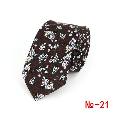 Jauna ziedu kaklasaite vīriešiem Sieviešu šaura kokvilnas kaklasaite kāzām 6 cm vīriešu kaklasaites klasiski uzvalki ar ziedu apdruku kaklasaites Cravat