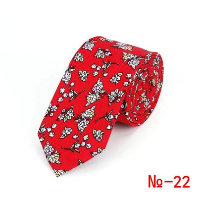 Jauna ziedu kaklasaite vīriešiem Sieviešu šaura kokvilnas kaklasaite kāzām 6 cm vīriešu kaklasaites klasiski uzvalki ar ziedu apdruku kaklasaites Cravat