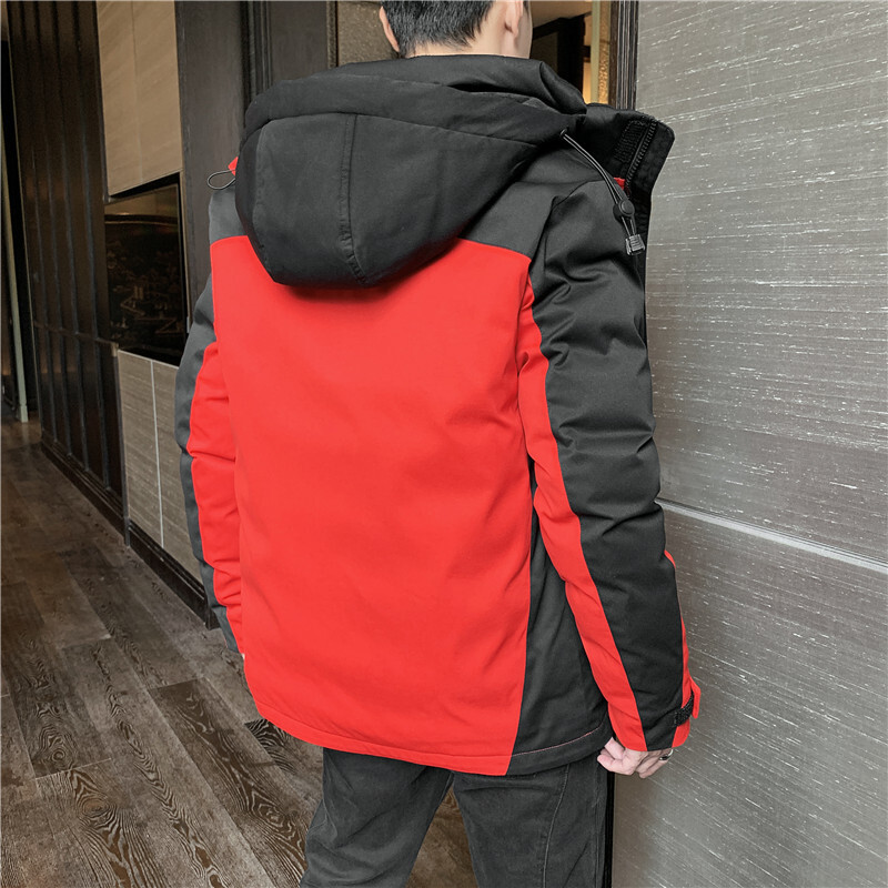 Ziemas vīriešu bieza, silta ar kokvilnas polsterētu jaka Ikdienas jaka ar kapuci, kokvilnas polsterēta jaka Loose Trend slēpošanas jaka