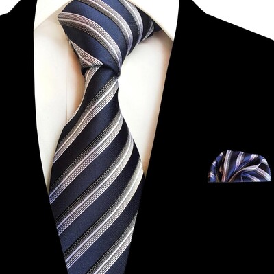 Ricnais jauns puķains vīriešu kaklasaites kabatlakatiņu komplekts žakarda auduma zīda kaklasaite 8 cm svītraina Paisley kaklasaite vīriešiem uzvalks biznesa kāzām