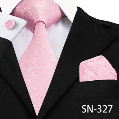 Hi-Tie Silk vīriešu kaklasaite persiku rozā ziedu kāzu kaklasaite vīriešiem Luksusa kaklasaite kabatlakats aproču poga Modes dizaina bizness