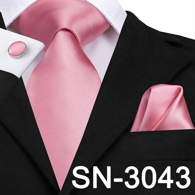 Hi-Tie Silk vīriešu kaklasaite persiku rozā ziedu kāzu kaklasaite vīriešiem Luksusa kaklasaite kabatlakats aproču poga Modes dizaina bizness