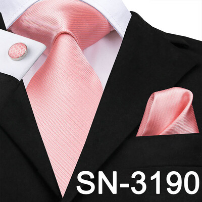 Hi-Tie Silk vīriešu kaklasaite persiku rozā ziedu kāzu kaklasaite vīriešiem Luksusa kaklasaite kabatlakats aproču poga Modes dizaina bizness