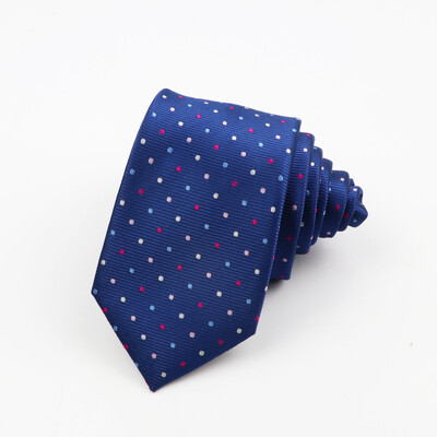 Klasično muško odijelo i kravata od 7 cm, modna, slobodno vrijeme, poliesterska kravata s valovitom točkom Jednostavna kravata za nastup na vjenčanju