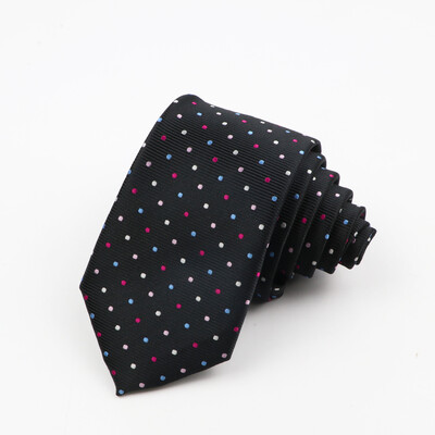 Klasično muško odijelo i kravata od 7 cm, modna, slobodno vrijeme, poliesterska kravata s valovitom točkom Jednostavna kravata za nastup na vjenčanju