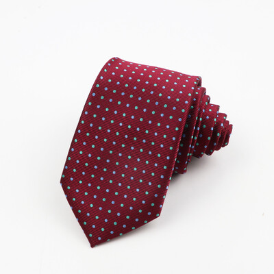 Klasično muško odijelo i kravata od 7 cm, modna, slobodno vrijeme, poliesterska kravata s valovitom točkom Jednostavna kravata za nastup na vjenčanju