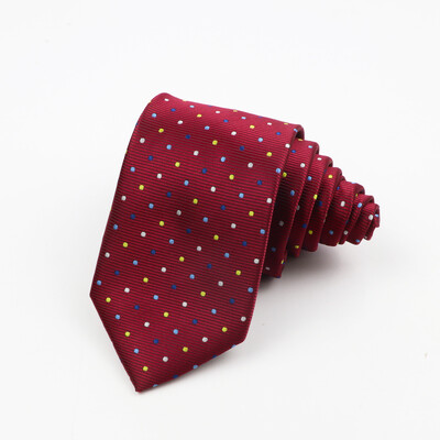 Klasično muško odijelo i kravata od 7 cm, modna, slobodno vrijeme, poliesterska kravata s valovitom točkom Jednostavna kravata za nastup na vjenčanju