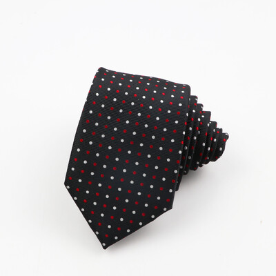 Klasično muško odijelo i kravata od 7 cm, modna, slobodno vrijeme, poliesterska kravata s valovitom točkom Jednostavna kravata za nastup na vjenčanju