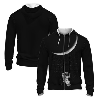 Stil japonez 3D imprimat toamna/iarna Hanorac cu fermoar pentru bărbați Retro Street Sports Hanorac cu fermoar Moda Super David Haine