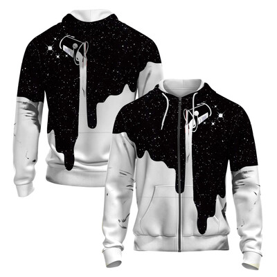 Stil japonez 3D imprimat toamna/iarna Hanorac cu fermoar pentru bărbați Retro Street Sports Hanorac cu fermoar Moda Super David Haine