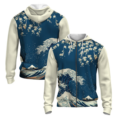 Stil japonez 3D imprimat toamna/iarna Hanorac cu fermoar pentru bărbați Retro Street Sports Hanorac cu fermoar Moda Super David Haine