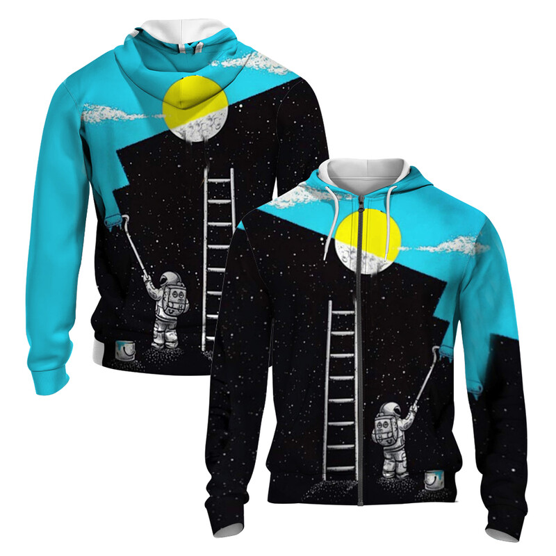 Stil japonez 3D imprimat toamna/iarna Hanorac cu fermoar pentru bărbați Retro Street Sports Hanorac cu fermoar Moda Super David Haine