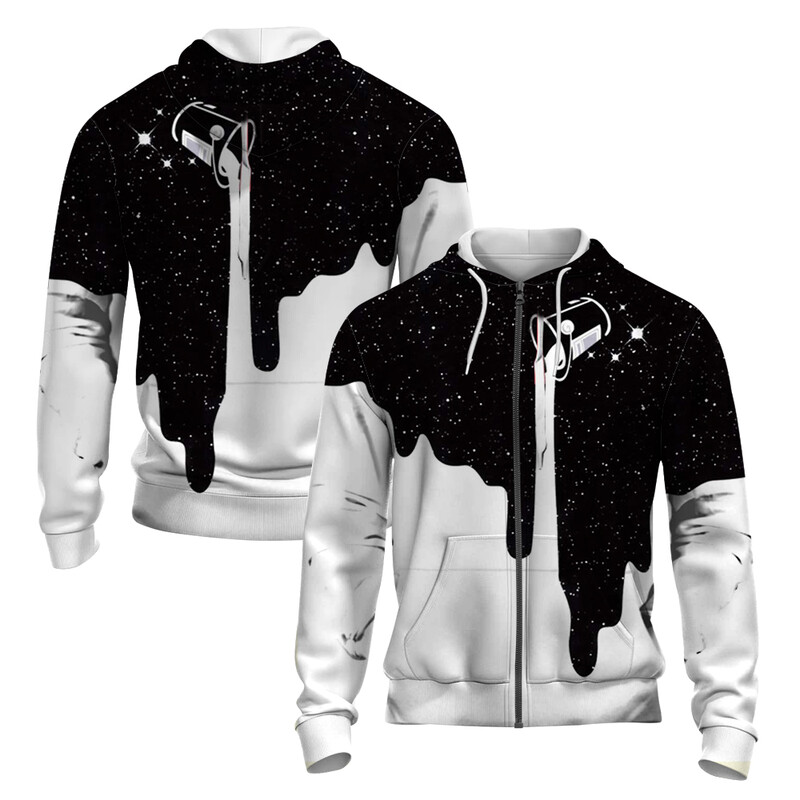 Stil japonez 3D imprimat toamna/iarna Hanorac cu fermoar pentru bărbați Retro Street Sports Hanorac cu fermoar Moda Super David Haine