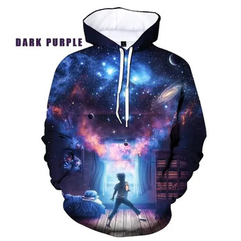 Cool Star Sky Funny Universe Planet Space Galaxy Astronaut 3D Print Hoodies Мъже Жени Деца Луна Моден пуловер