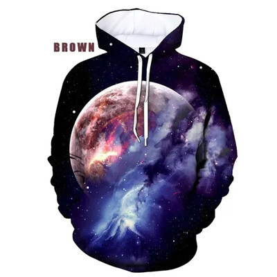 Lahe Tähetevas Naljakas Universum Planeet Kosmos Galaktika Astronaut 3D Prindiga kapuutsid Mehed Naised Lapsed Kuu Mood Pullover