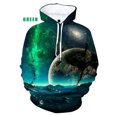 Lahe Tähetevas Naljakas Universum Planeet Kosmos Galaktika Astronaut 3D Prindiga kapuutsid Mehed Naised Lapsed Kuu Mood Pullover