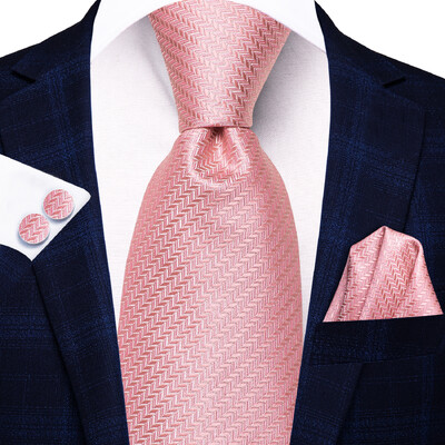 Hi-Tie lilleline roosa lilla sinine meeste elegantne kaelaside taskurätik mansetinööbid 3 tk komplekt mood klassikaline siidist luksuslik lips mehele