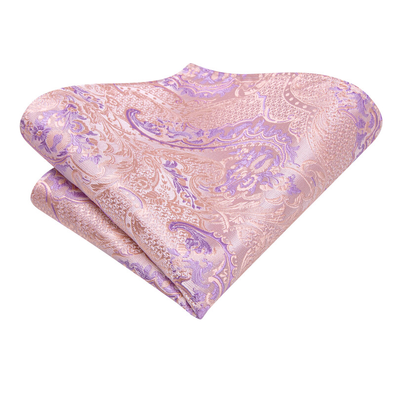 Hi-Tie cvjetna ružičasta ljubičasta plava muška elegantna kravata rupčić manžete Set od 3 KOM. Modna klasična svilena luksuzna muška kravata