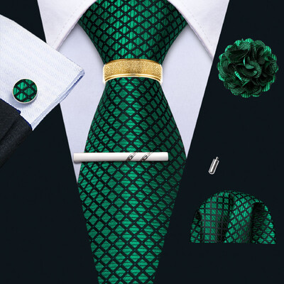 Barry.Wang Mătase pentru bărbați cravată cu butoni cu clemă pentru broșă set de inele roz liliac albastru roșu aur roșu cravată masculină nuntă evenimente de afaceri